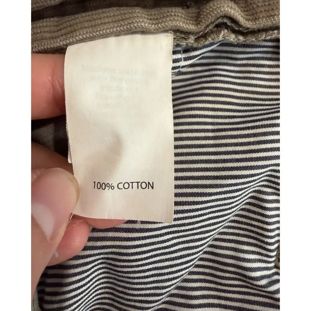 J. Crew Dark Tan Khaki Taupe Corduroy Straight Cotton Men's Pants 32x30 Dress